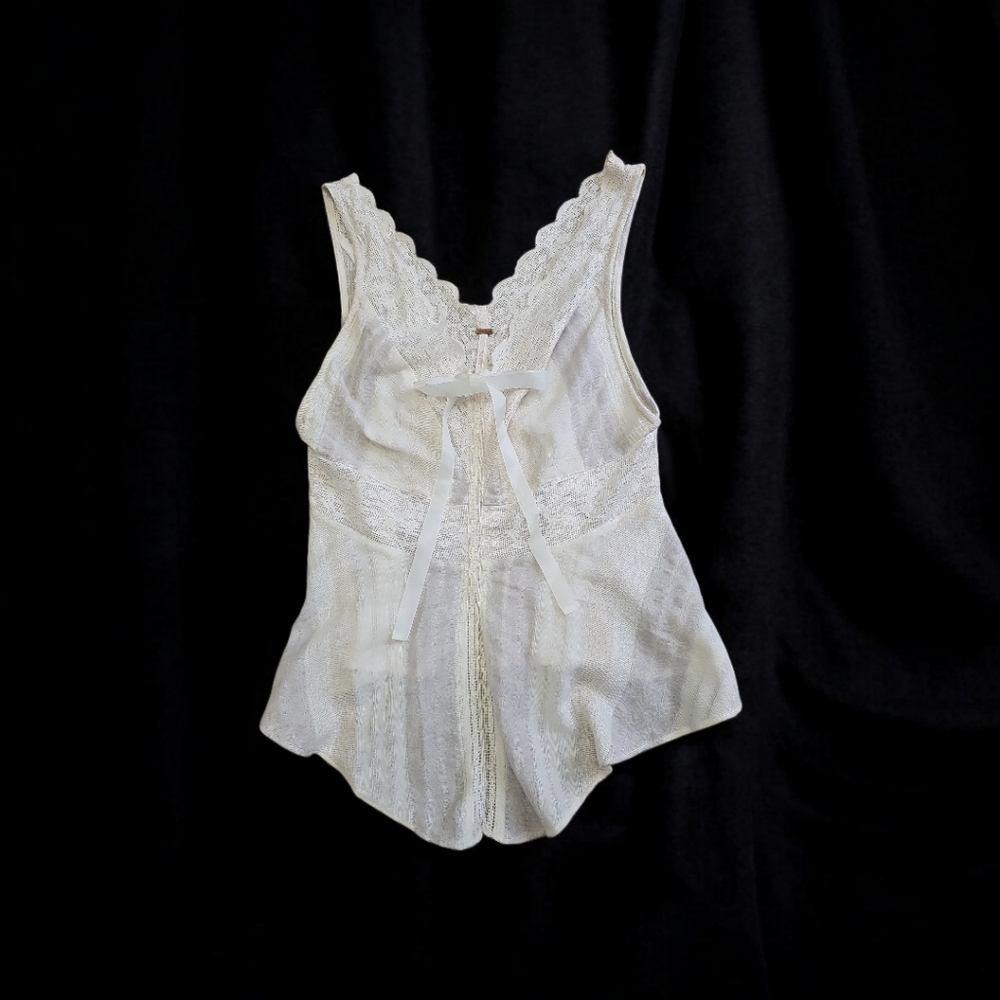 Free People Lacey Button Down  Camisole 100% Cotton Hi|Low Top